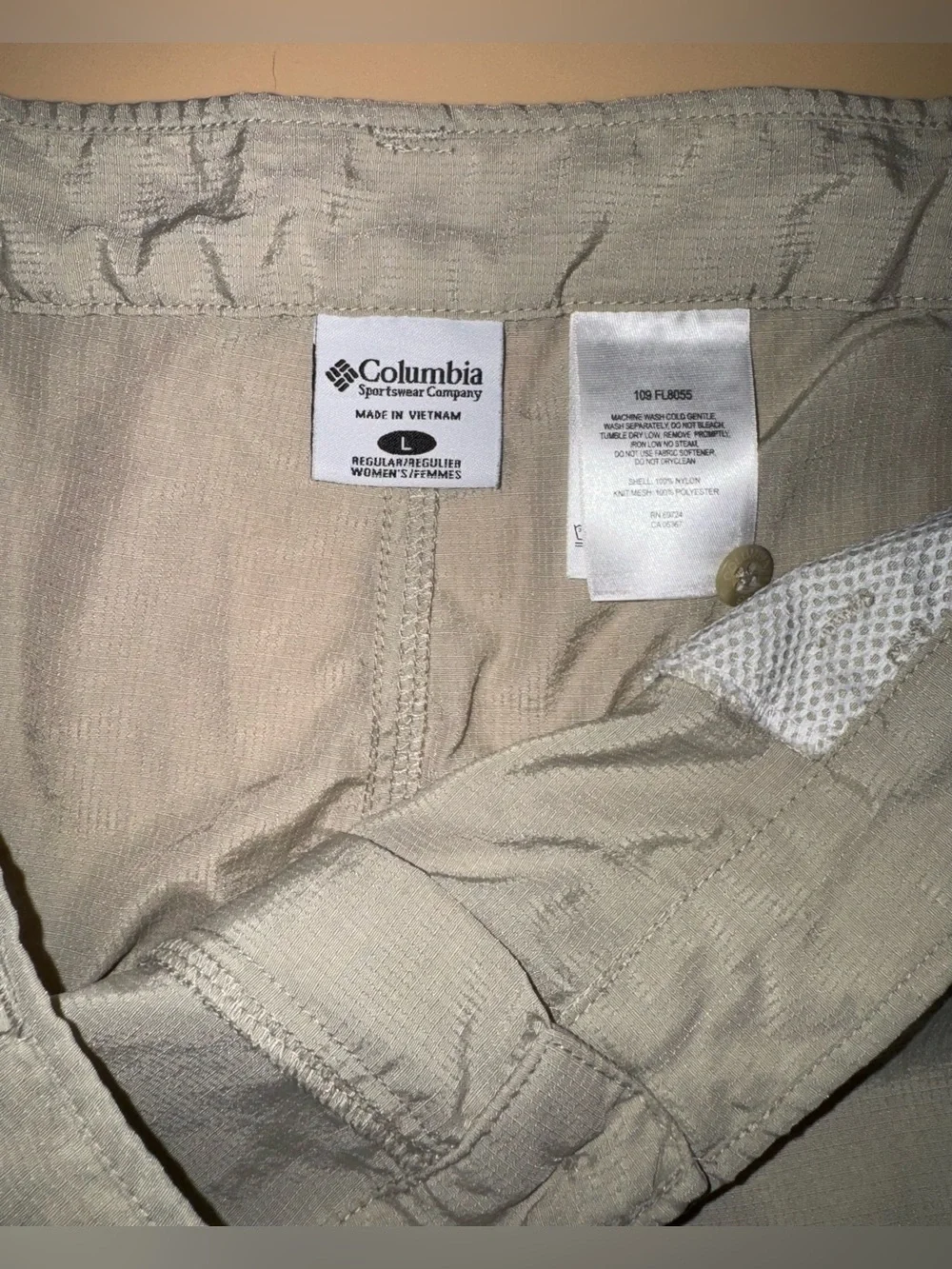 Columbia PFG Convertible Zip-Off Cargo Hiking Fishing Pants Beige Men’s Large